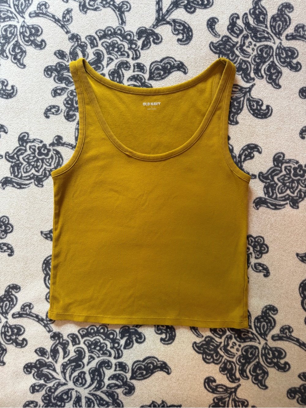 Old Navy Women's Mustard Tank Top - Ribbed Scoop Neck